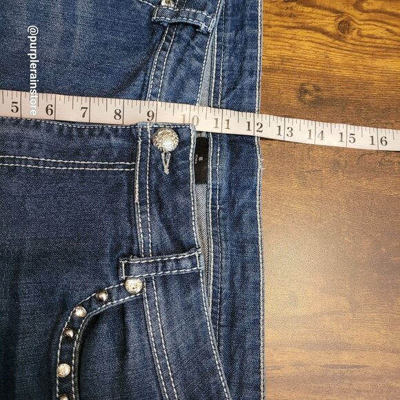 Roadrunner Apparel Inc Jeans 16 Bootcut Mid Rise Cross Embellished Thick Stitch - Picture 8 of 12
